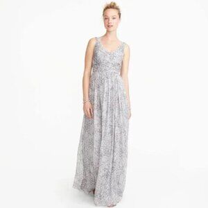 J. Crew Silk Chiffon Heidi Gown in Watercolor Size 2